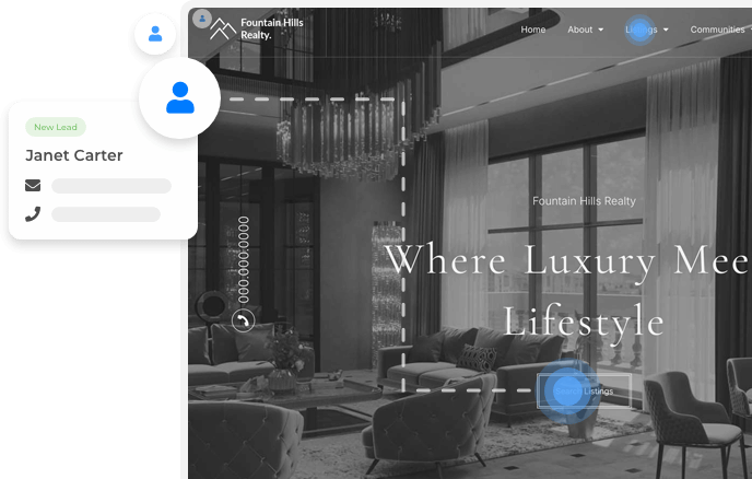 Wise Agent Leads showing website visitor tracking and instant lead delivery to CRM